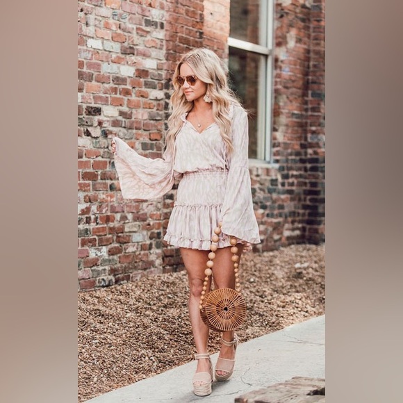 Cult Gaia Cutout Round Circle Beaded Strap Crossbody Bag NWT Natural Bamboo - Picture 13 of 16